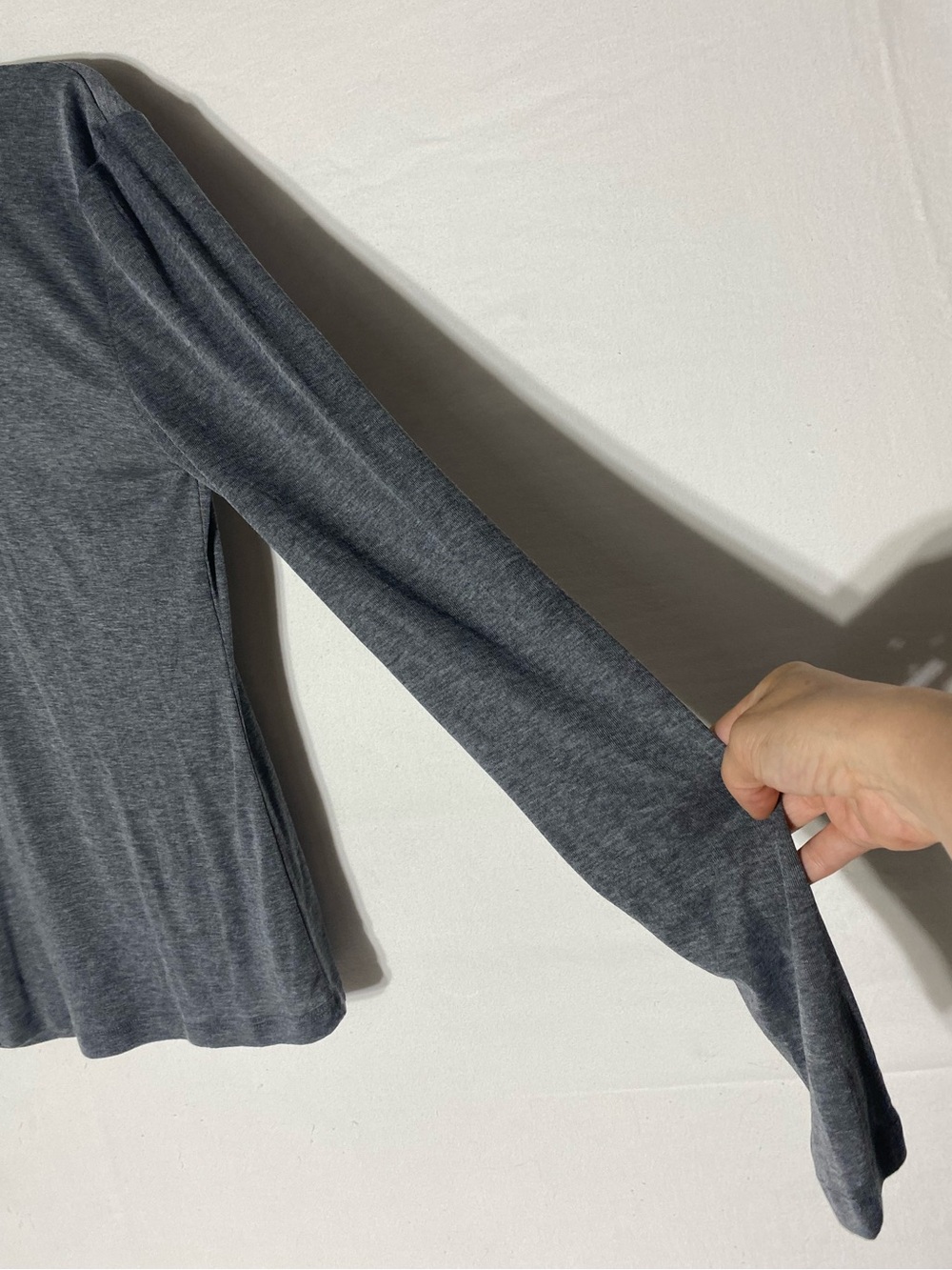 H&M Grey Lyocell Wool Blend Mock Neck Long Sleeve Top L Normcore Contemporary - Picture 12 of 14